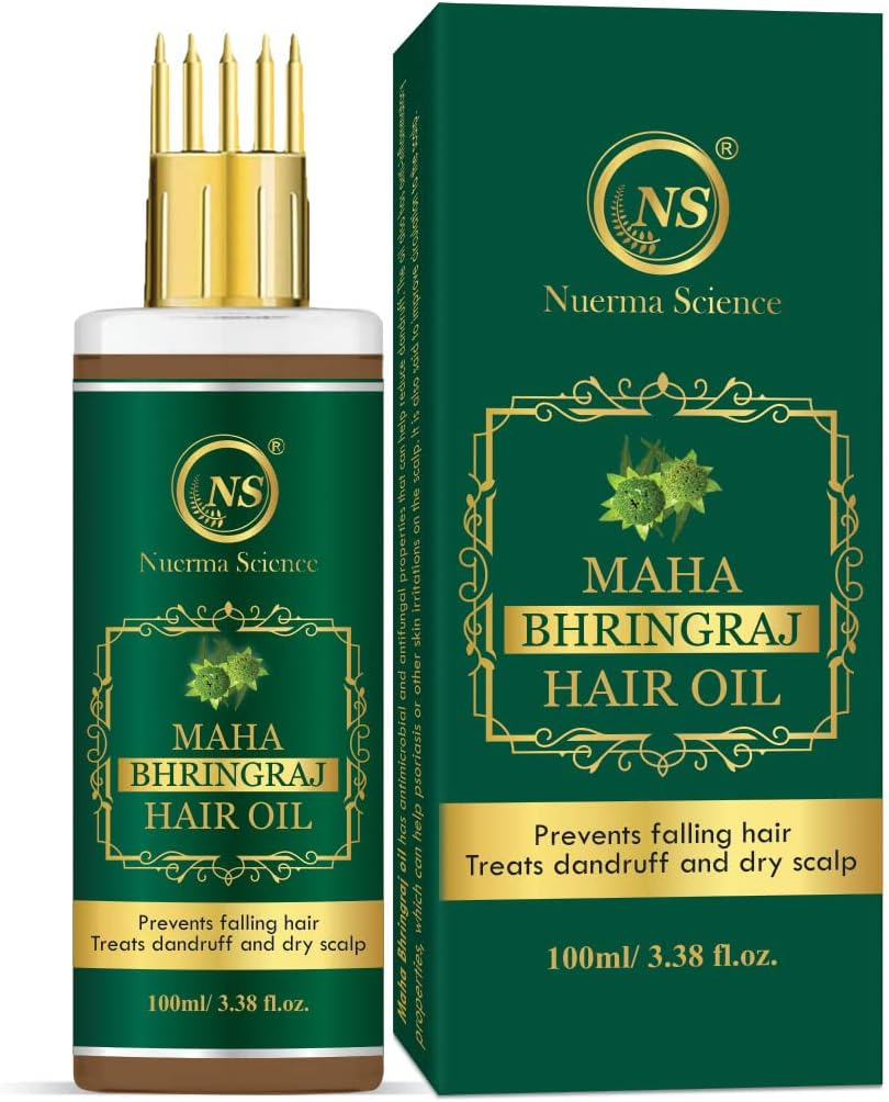 Nuerma Science Maha Bhringraj Hair Oil with Comb Applicator for More Deep Nourishment & Strong Healthy Hair-100 ML