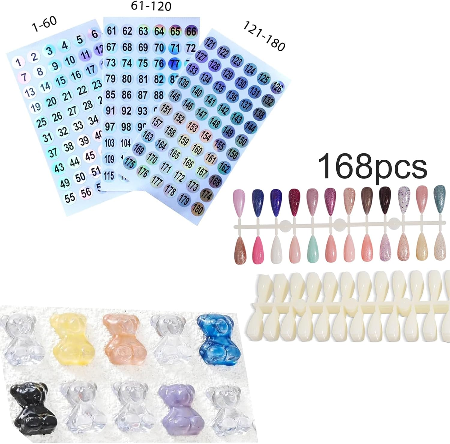 Acycoin2A Acrylic Nail Polish Color Display Board Book Nail Design Chart with 2 Styles Nail Tips Card Board Salon Showing Shelf (160 Colors)