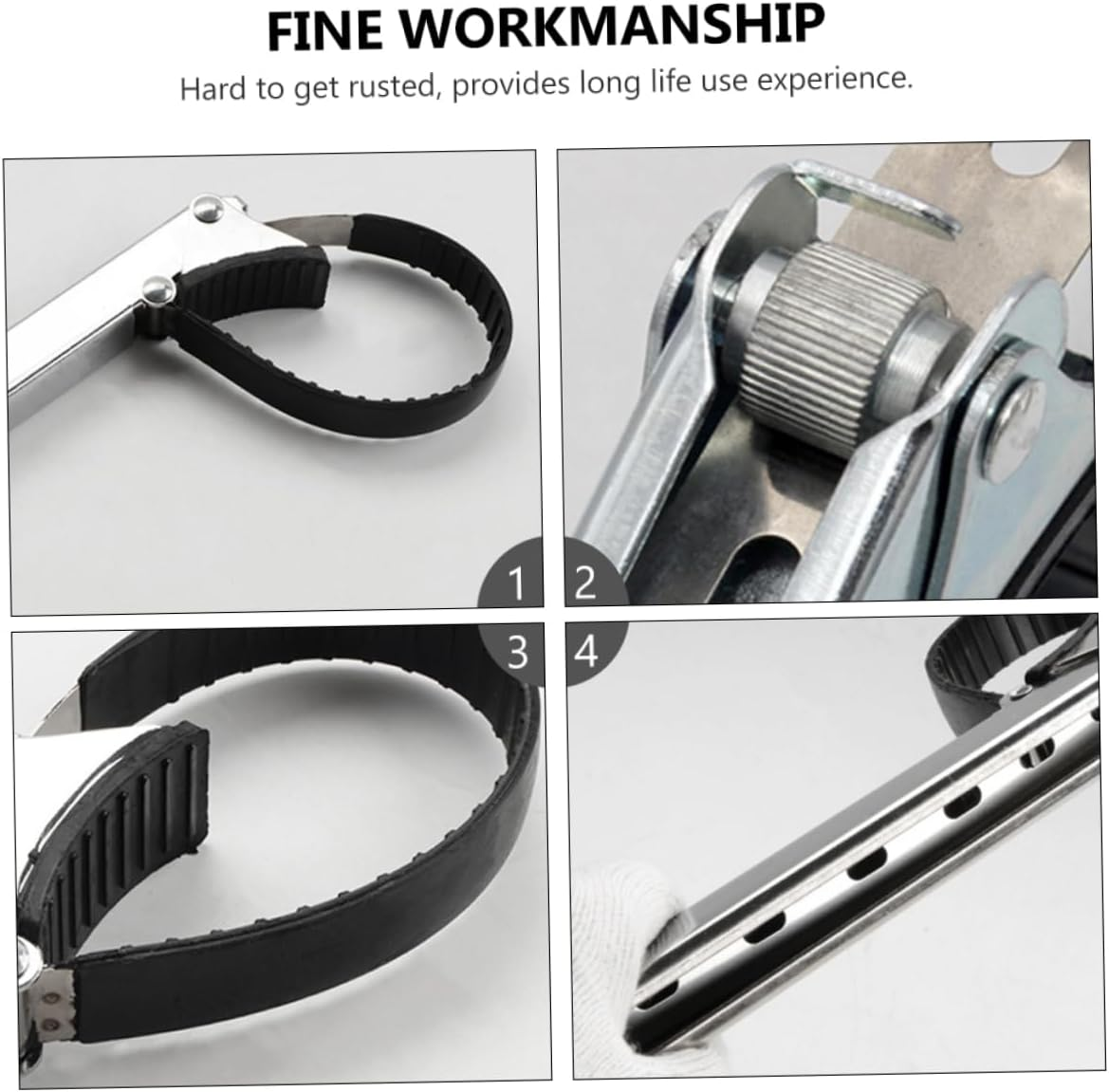 Beatifufu Adjustable Oil Filter Wrench Strap Tool for Oil Filter Removal Suitable for Automotive Repair Clamp Range Anti- Design image number 4