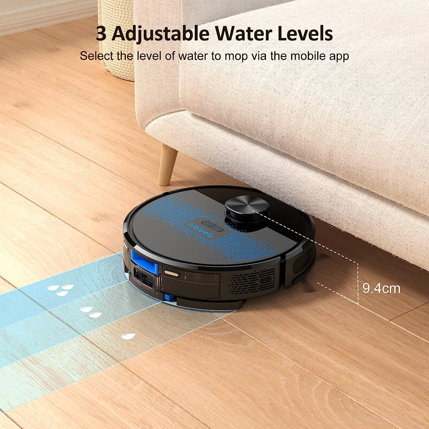 Lubluelu Robot Vacuum 4000Pa, 2 in 1 Robot Vacuum Cleaner and Mop, Lidar Navigation, 5 Editable Mapping,10 No-Go Zones,App/Alexa, Robot Vacuum Cleaner for Pet Hair, Carpet,Hard Floor SL60D image number 3