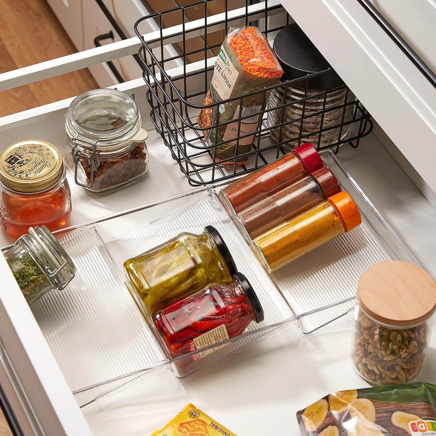 Interdesign Linus Spice Rack, Drawer Organizer for Kitchen Storage - Clear image number 4
