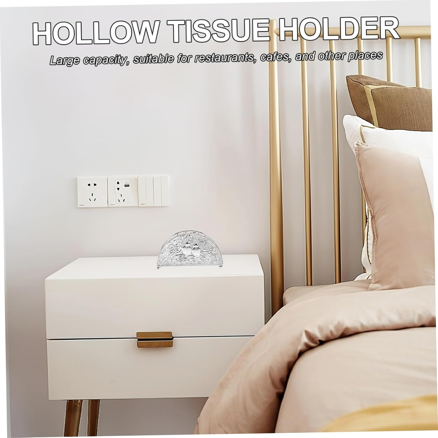 KICHOUSE Freestanding Napkin Rack Metal Paper Towel Holder Napkin Storage Holder image number 2