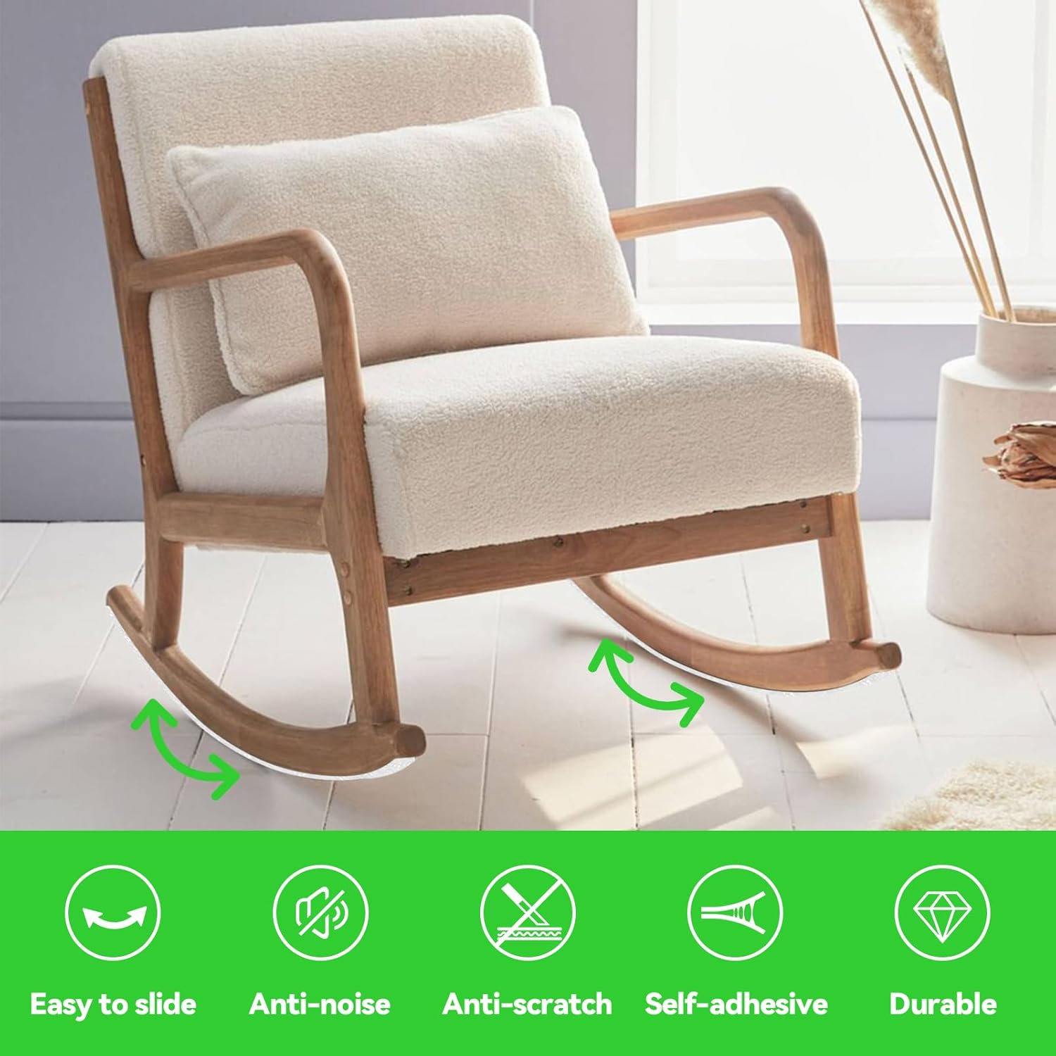 Felt Strips with Adhesive Backing, Felt Tape with Adhesive Backing, Felt Furniture Strips 2 Pack Roll 1/2"X 60" White, Felt Strips for Furniture image number 1