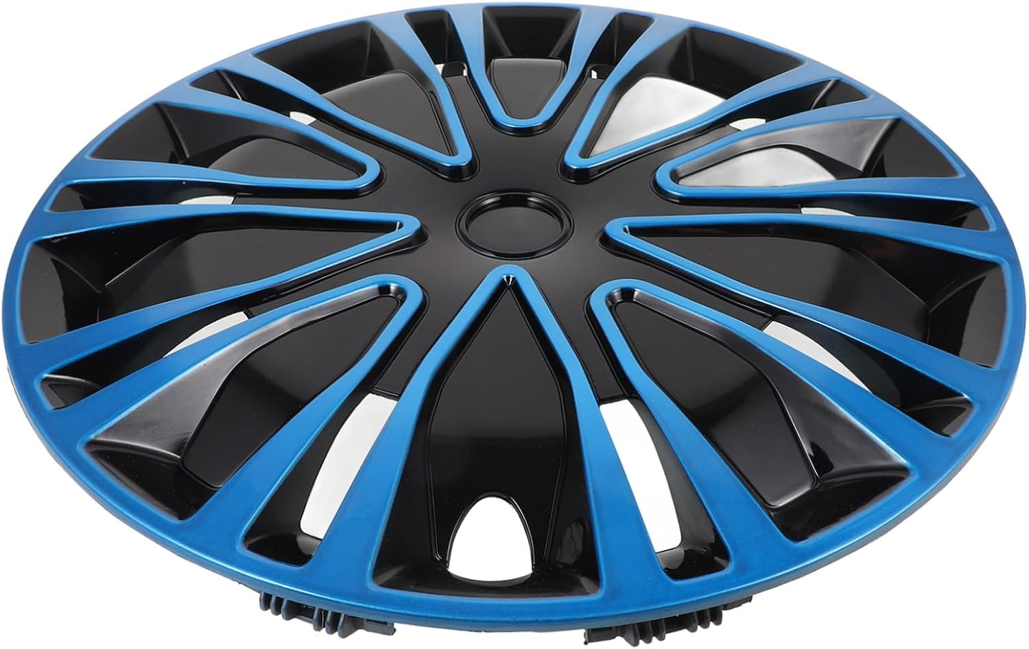 FELTECHELECTR 15-Inch Automotive Hub Caps and Decorative Wheel Hub Covers, Blue-Black Rim Cover for Cars, Universal Fit Vehicle Wheel Hubcaps for Travel and Outdoor Use image number 4