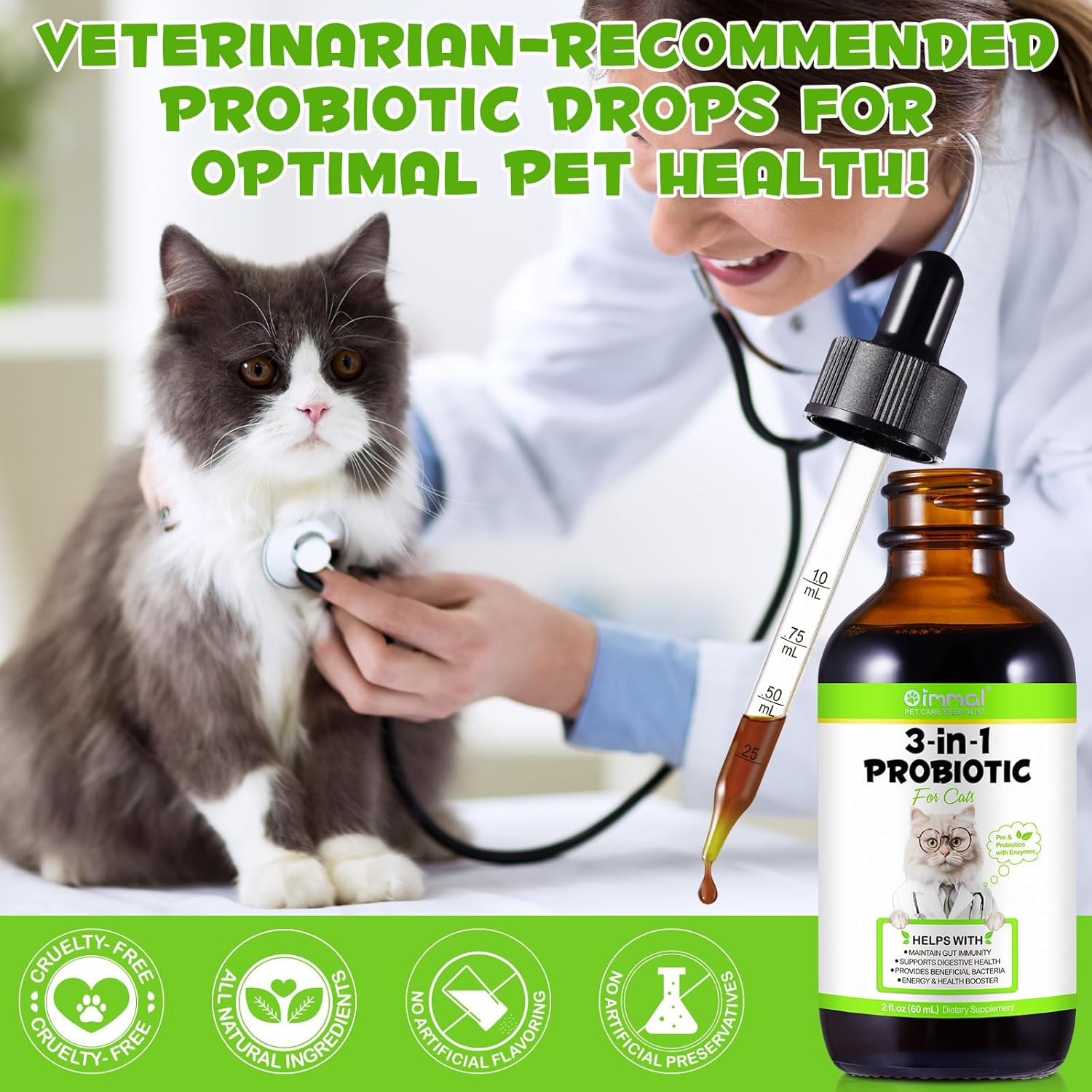Probiotic for Cats, Natural Pet Probiotic, Pet Supplements, Supports Gut Health, Liquid Probiotic - 60 Ml / 2 Fl.Oz image number 6