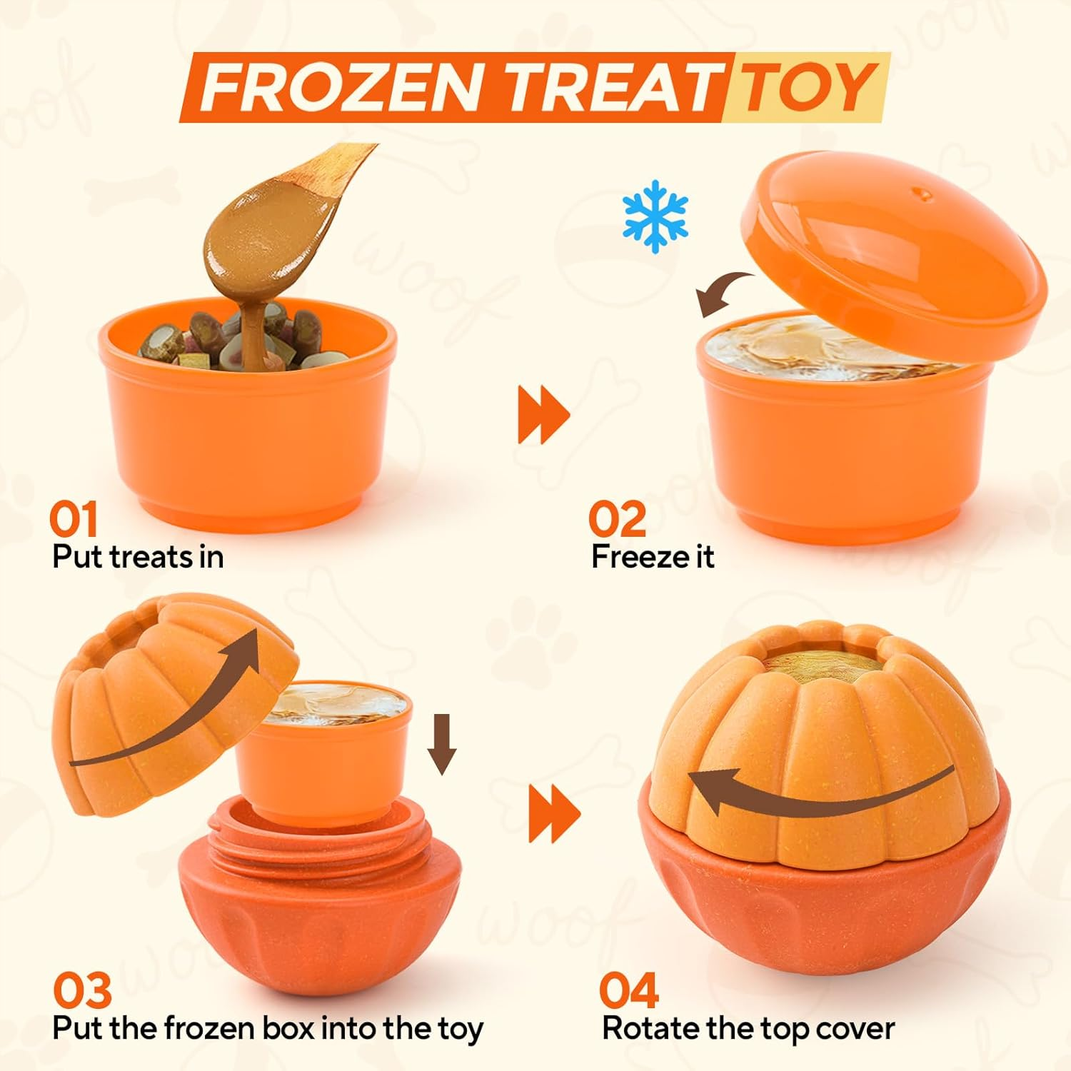 LIFLIX 3 in 1 Frozen Treat Ball, Treat Dispensing Dog Toys, Durable Nylon Chew Toys for Small Medium Large Dogs, Dog Enrichment Toys to Keep Them Busy image number 5