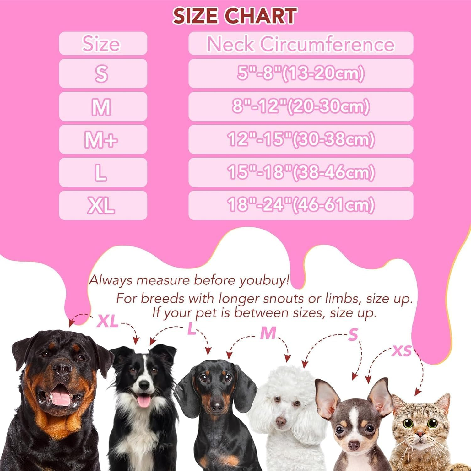 Bluvora Inflatable Dog Cone Collar Alternative after Surgery, Doggie Neck Donut Collar Recovery Collar, Soft Dog Cone for Small Medium Large Dogs (Pink, Small)