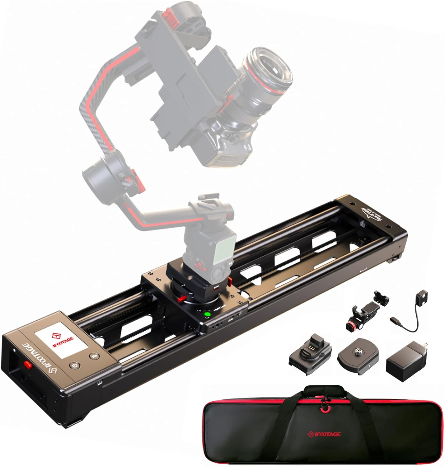 IFOOTAGE Shark Slider Nano II 660 Motorized Camera Slider - 26" Multi-Axis Pan Slider for DJI RS 2/RS3 Pro/Rs 4/RS 4 Pro Gimbals, 15.4Lbs Payload, 360&deg; Panoramic, 6 Modes, Phone/Camera Compatible​ image number 6