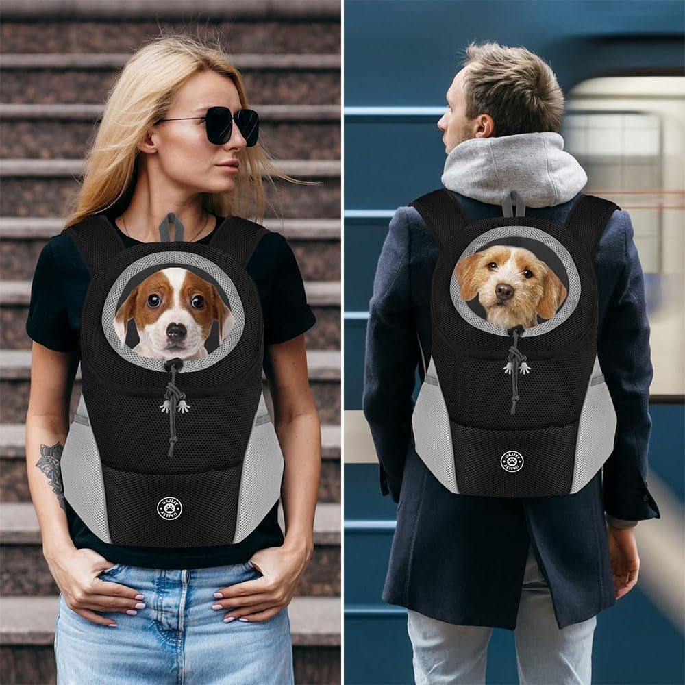 Dog Backpack Carrier for Small to Medium Dogs &ndash; Adjustable, Breathable Pet Carrier with Safety Belt & Reflective Strips, Lightweight Pack for Hiking, Travel & Outdoor Use image number 5