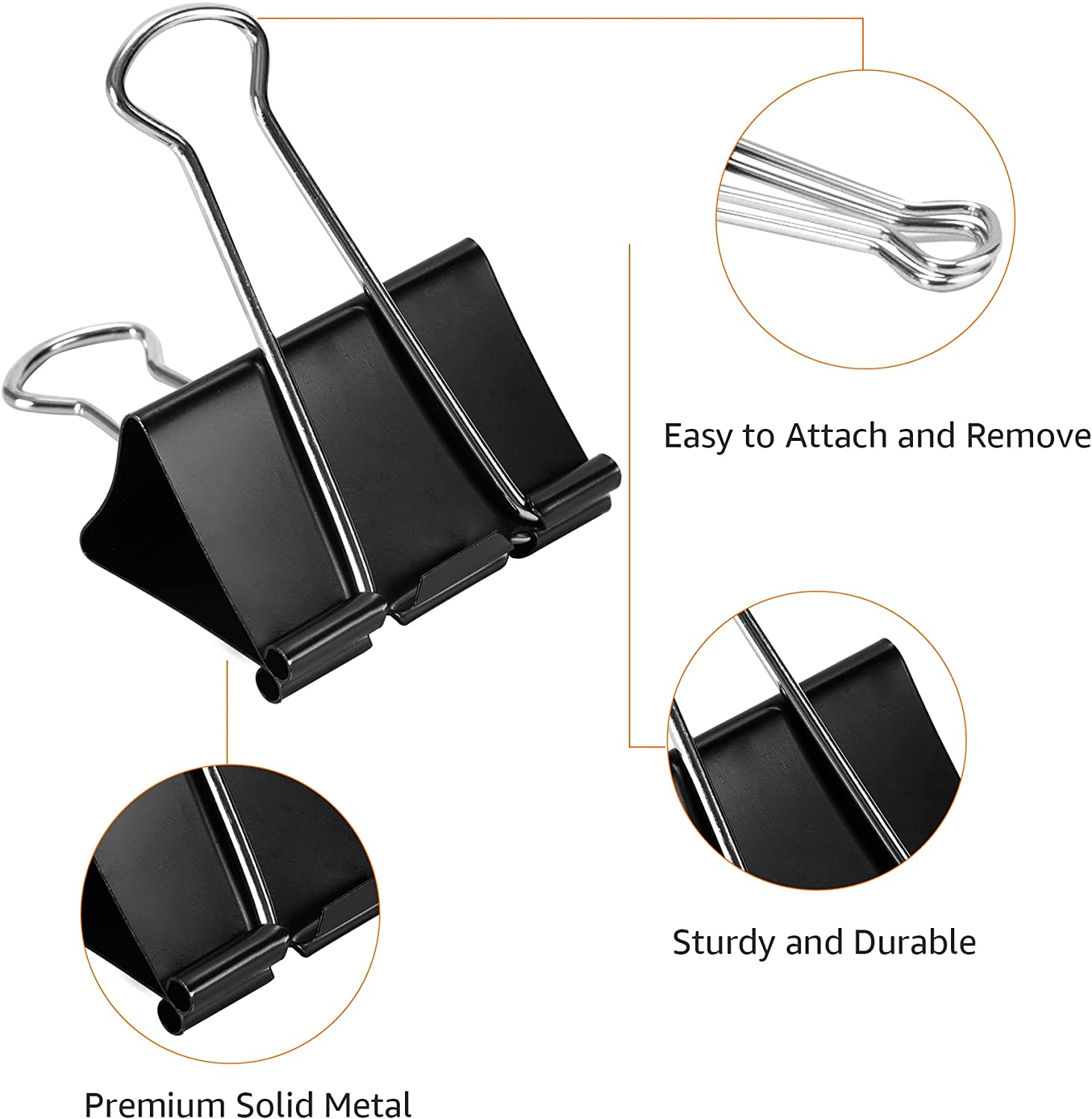 Amazon Basics Binder Paper Clip, 32Mm, 24 Clips image number 4