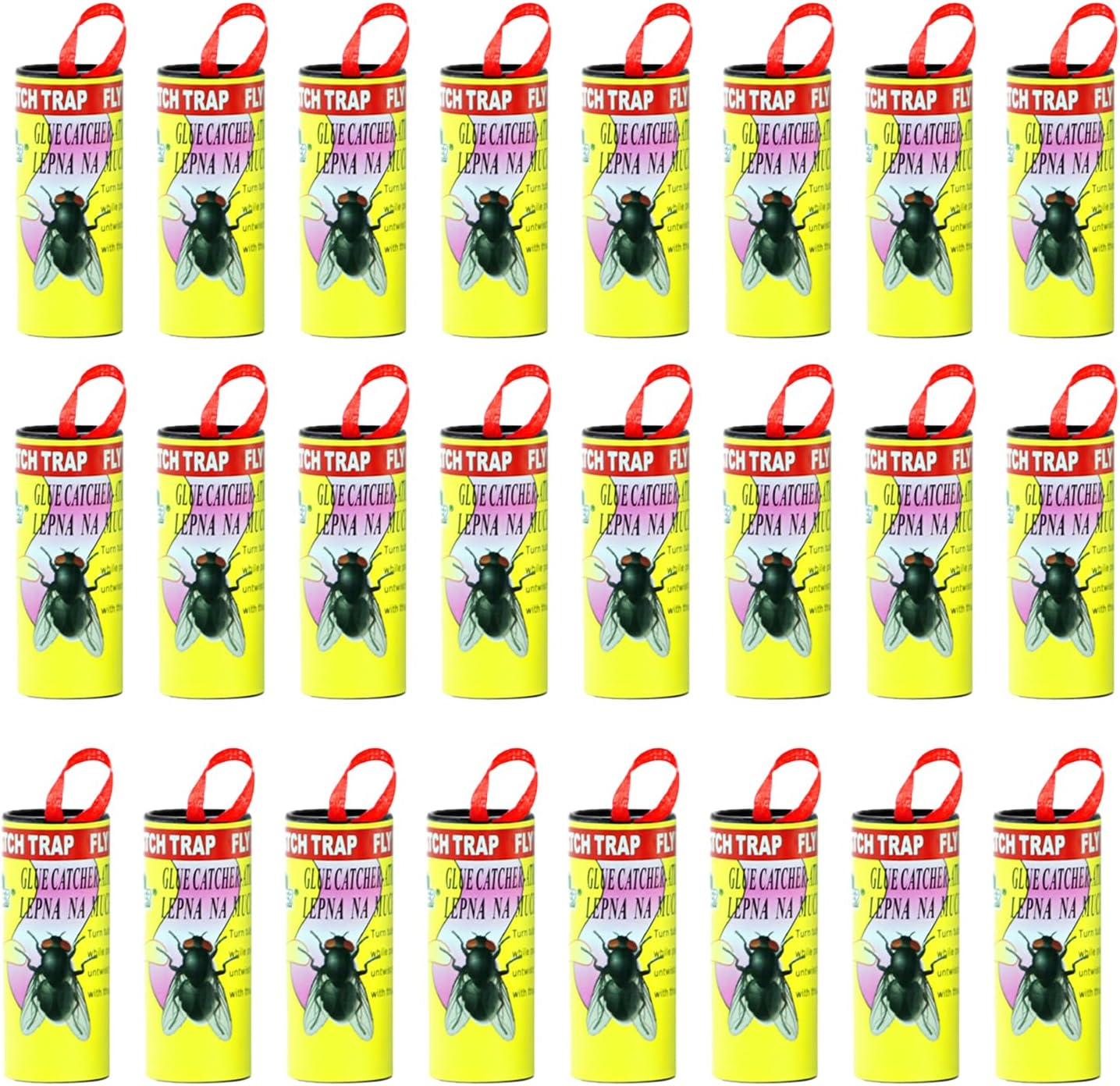 24-Pack Fruit Fly Trap,Reusable Fly Catcher Set,Super Sticky Fly Paper,Suitable for Indoor Trap Flies,Gnats,Non-Toxic & Effective image number 1