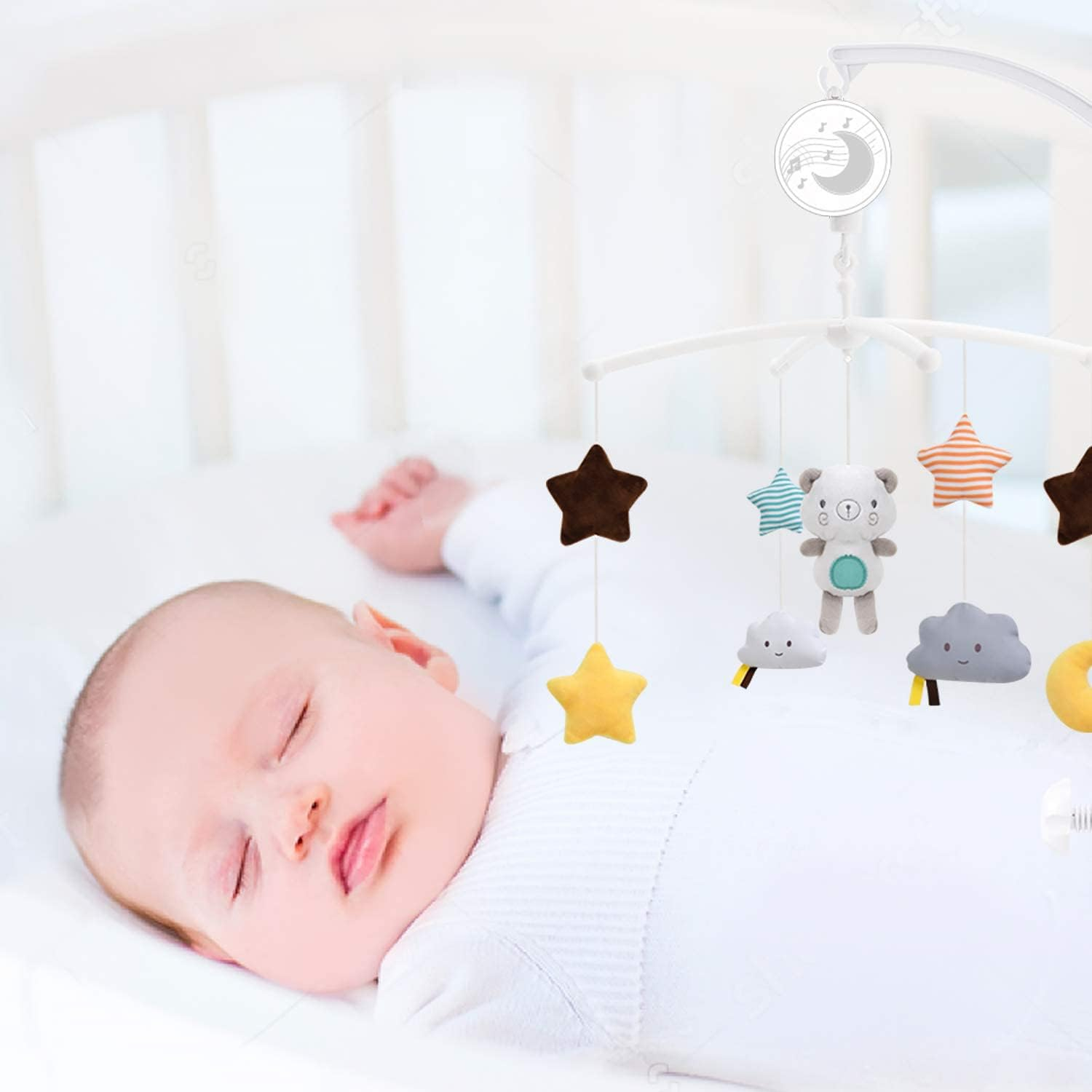 Baby Cot Hanging Musical Bed Bell Crib Wind up Music Box Gift Rattle Toys image number 6