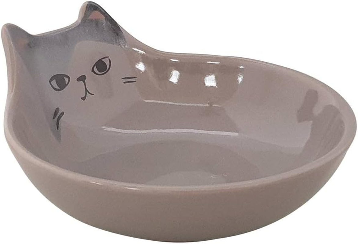 Nobby Kato 82450 Ceramic Cat Bowl Diameter 12 X 5.5 Cm 0.15 L Grey