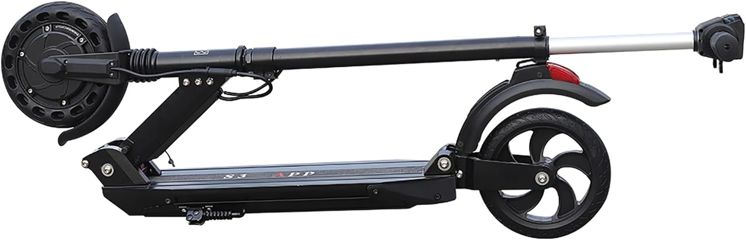 LENOXX Folding Electric Scooter - Rechargeable 350W Motor with Max 20-25 Km Long-Range Battery - 3 Speed Settings, Lightweight Easy Fold-N-Carry Shock Absorption with LED Headlights- Black image number 1