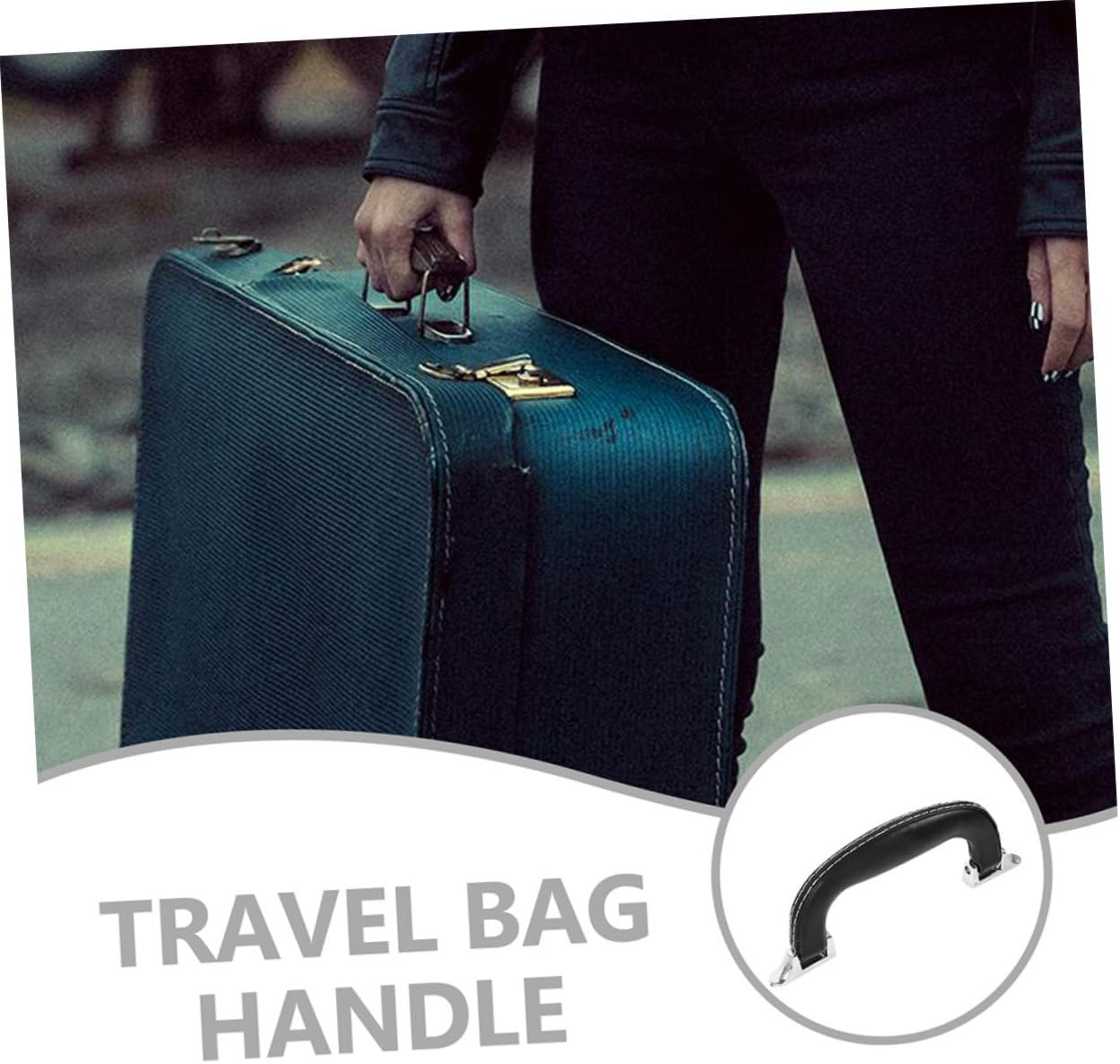 Yardenfun 2Pcs Replacement Luggage Handles for Suitcases and Travel Bags Plastic and Artificial Leather Grip Handbag and Guitar Case Handle Replacement Comfortable and Versatile image number 2