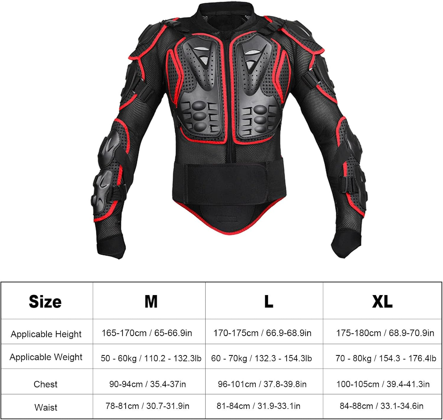 Motorcycle Protective Jacket Full Body Armor, Chest Spine Protection Dirt Bike Gear, Crashproof Adjustable Breathable Dirt Bike Chest Spine Protection Gear for Motocross ATV image number 1