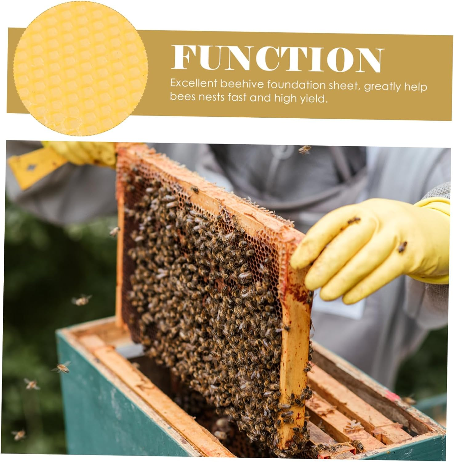 30Pcs Beehive Wax Foundation Sheets Smooth Surface Beekeeping Supplies for Building Honeycomb Nesting in Deep Bee image number 2