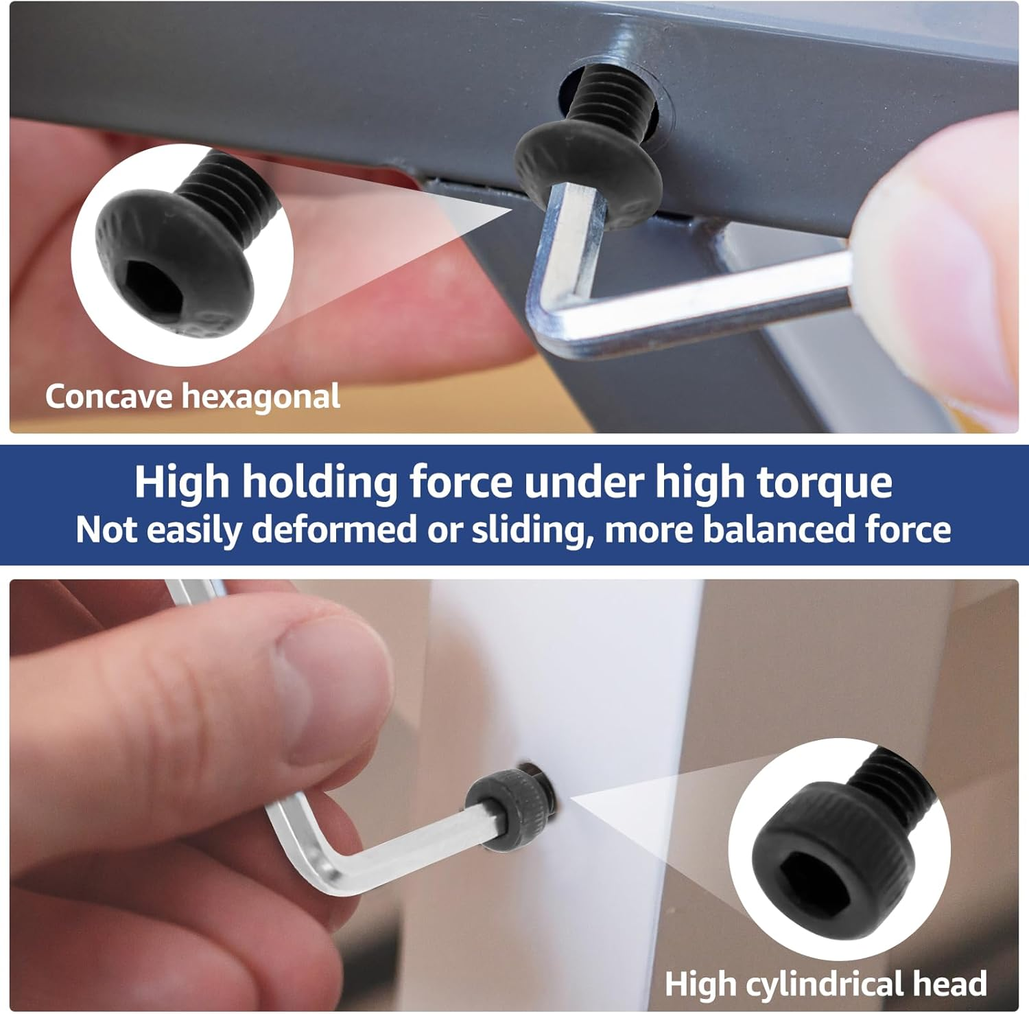 670Pcs M3 Screw Assortment Kit Black M3 Countersunk Flat Head Hex Socket Cap Screws Button Head Socket Cap Screw Bolts Nuts Assortment Kit with 2 Wrenches 1 Storage Box (1Pc) - 2Pcs image number 5