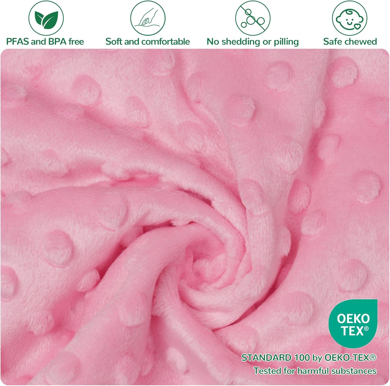 Baby Tags Security Blankets - Baby Soothing Plush Blanket with Colorful Tags, 10"X10" Square Sensory Toys, Lovey for 3 Months+ Babies Boys and Girls (Blue) image number 3