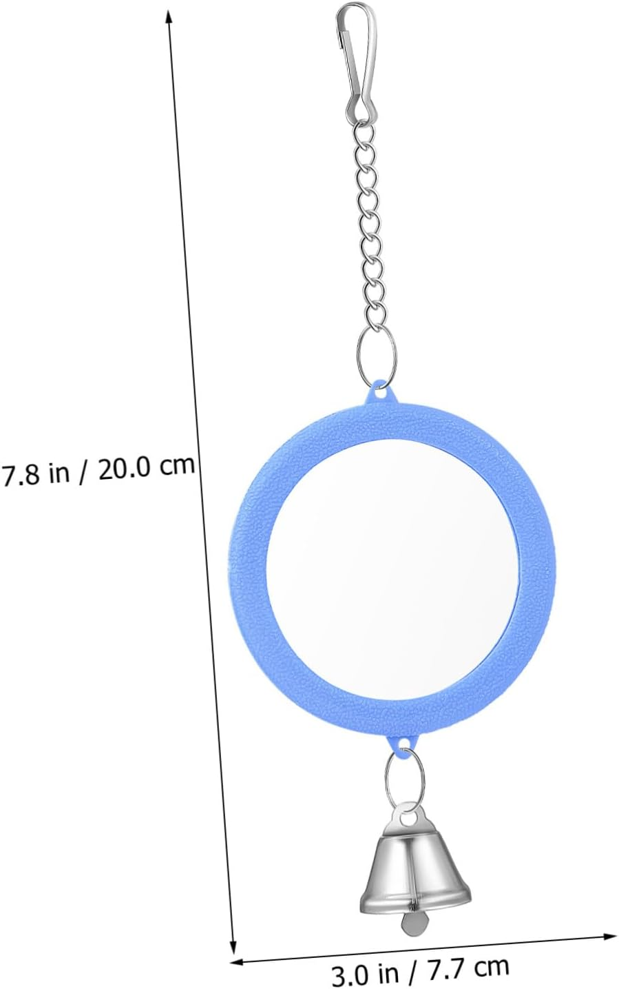 JOINPAYA 3 Pcs round Double-Side Bird Mirror Toys with Bells, Colorful Red Green Blue Pendants for Parrot, Cockatiel, Parakeet Cage Accessories image number 6
