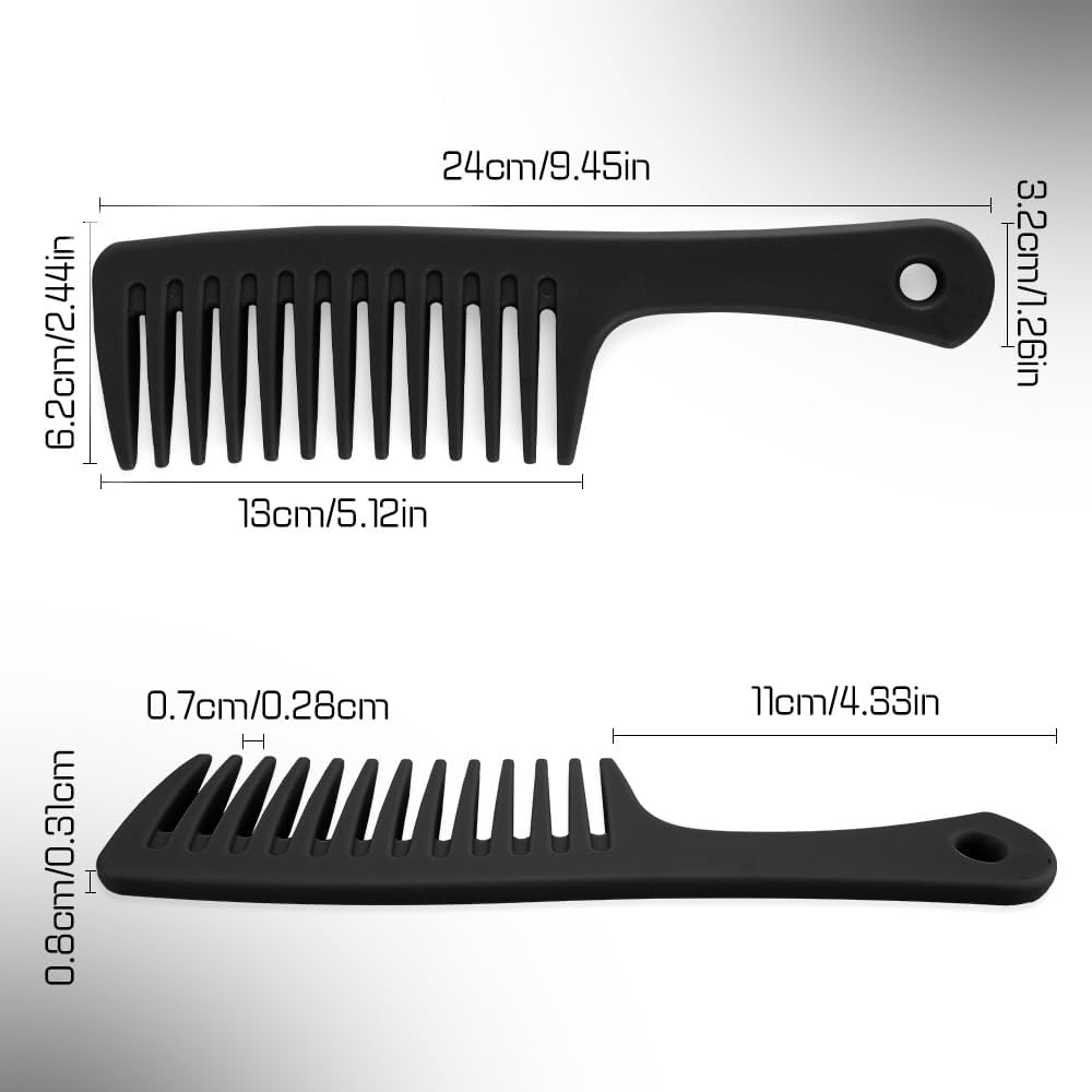 Wide Tooth Comb for Curly, Detangling, and Wet Hair - Large Black Comb for Women image number 3