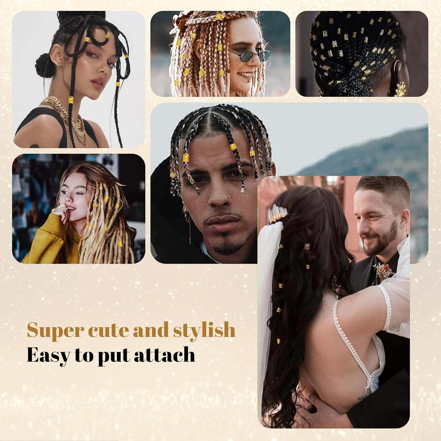 Xanthelle Hair Beads, 290 Pcs Gold Hair Accessories for Dreadlocks & Braids, Women'S Hair Jewelry, Metal Hair Clips, Hair Rings & Hair Clips image number 3