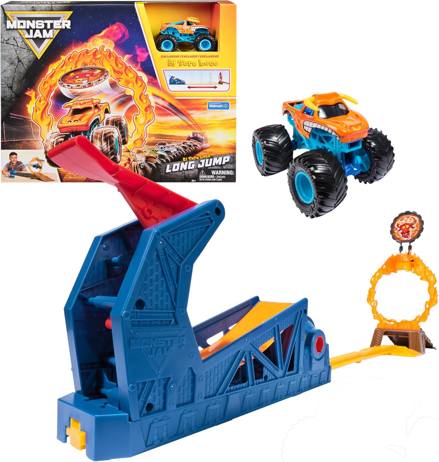 Monster Jam El Toro Loco Long Jump Playset with Exclusive Monster Truck (Walmart Exclusive) image number 1