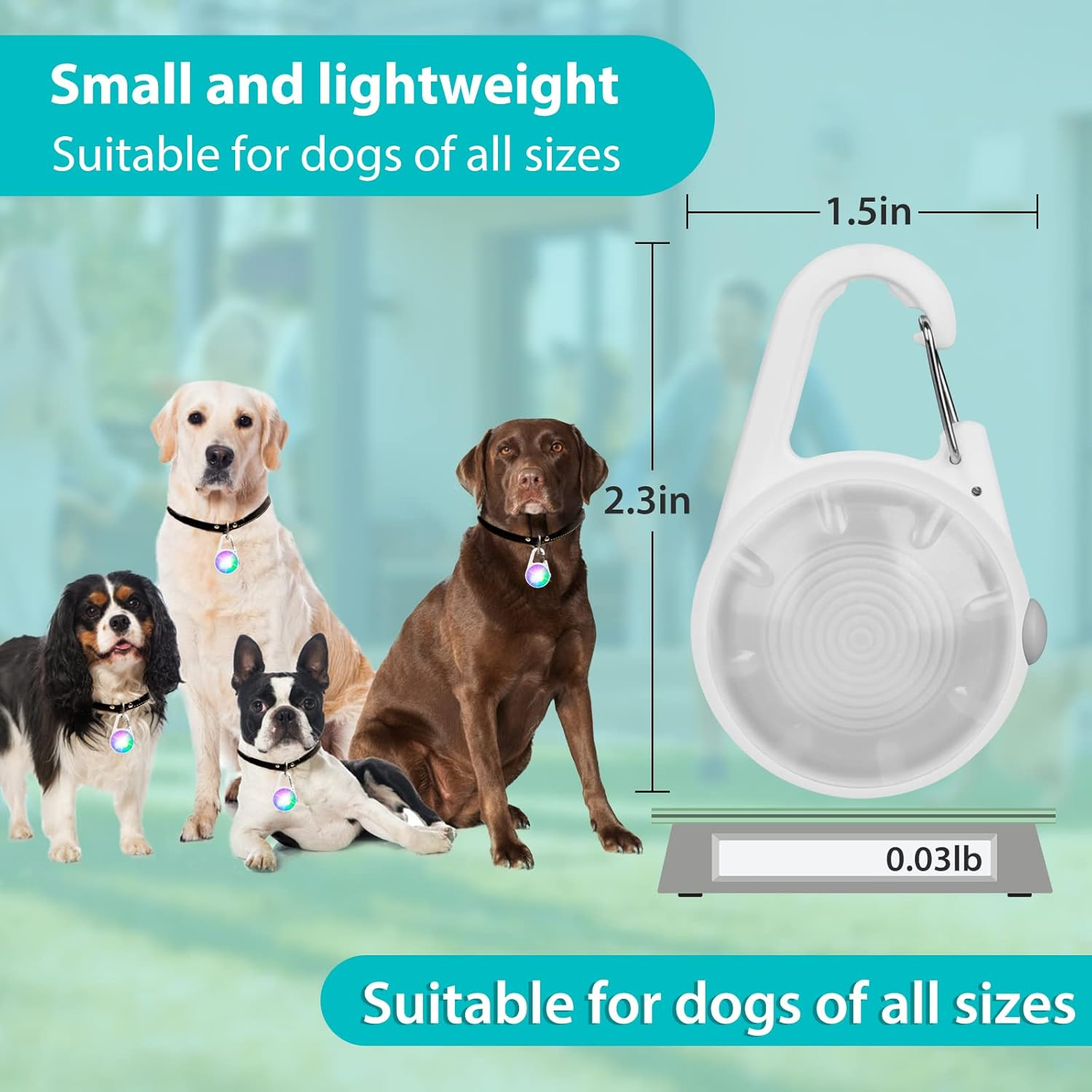Dog Collar Lights for Night Time,1 Pack 4 Modes Dog Light Rechargeable Led for Pet Collar, IP68 Waterproof Pet Safety Accessories for Night Walking Clip On image number 2