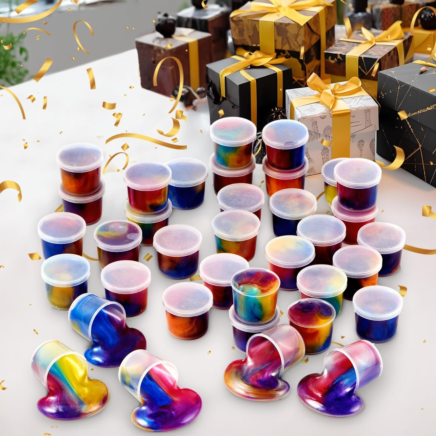 JOYIN Slime Party Favors, 36 Pack Galaxy Slime Ball - Stretchy, Non-Sticky, Mess-Free, Stress Relief, and Safe for Girls and Boys - Classroom Reward, Party Supplies