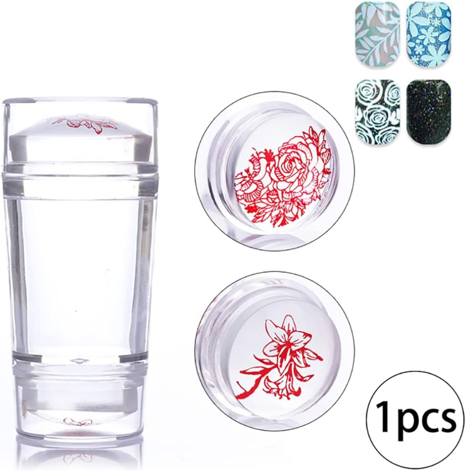 1Set Nail Art Jelly Stamper with Scrapers Set Transparent Soft Clear Nail Stamping Kit Manicure Print DIY Nail Art Tool Clear Nail Art Stamper Nail Art Stamper Set for Salon or Home Use image number 4