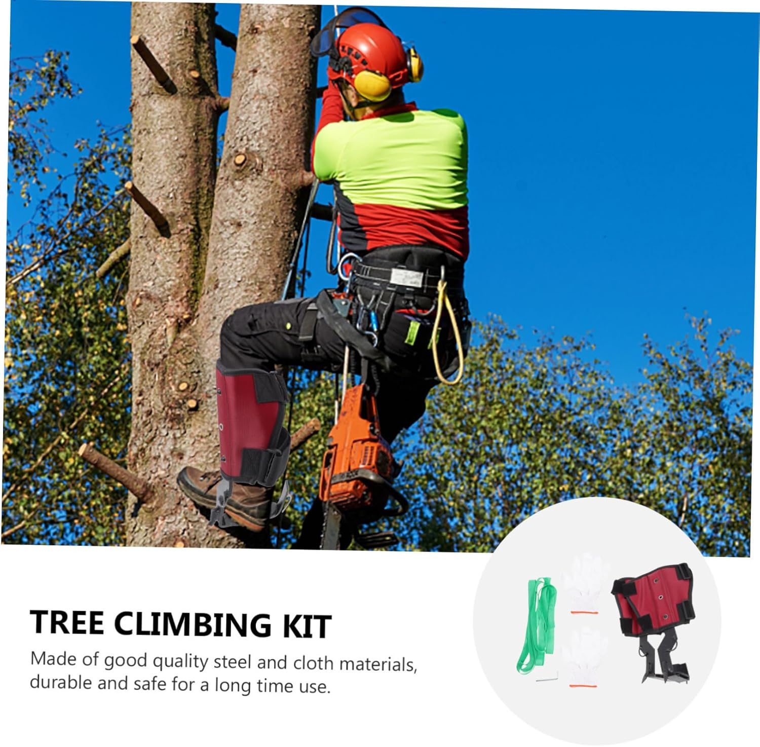 Anti-Skid Tree Climbing Gear One-Tooth Spike, Sturdy Iron Tree Climb Shoes for Outdoor Arborist Use, Sturdy Climbing Tool Suitable for Forest Work image number 4