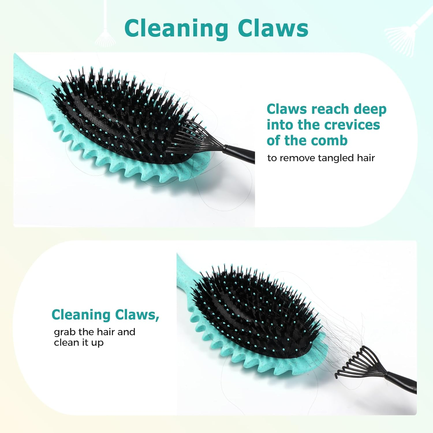 Vinabo Hair Brush, Hair Brush without Pulling, Detangling Brush, Suitable for Curls & Long Hair Hair Hair Brush for Wet and Dry Hair, Detangling Massage Brush