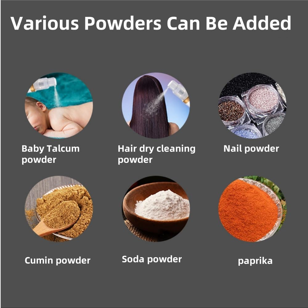 Fabselection Powder Spray Bottle, 2 Pcs Refillable Hair Fiber Applicator, Empty Dry Barber Powder Bottle,Powder Spray Bottle Refillable Containers for Hair Salon 140Ml image number 2