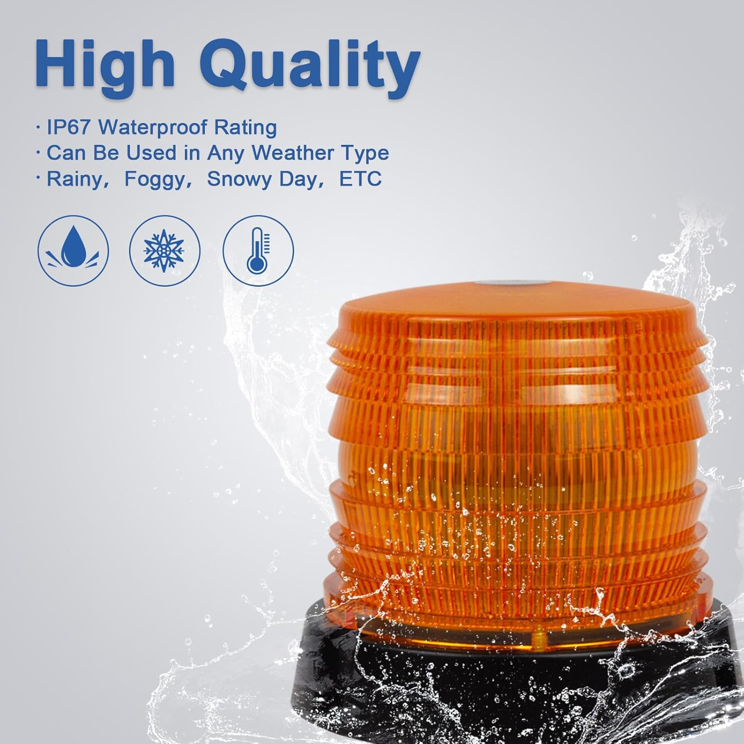 2PCS LED Warning Flash Beacon Lights, 60 LED Amber Warning Safety Flashing Strobe Lights with Magnetic and 16Ft Straight Cord for Vehicle Truck Tractor Carts UTV Car Bus,12V-24V