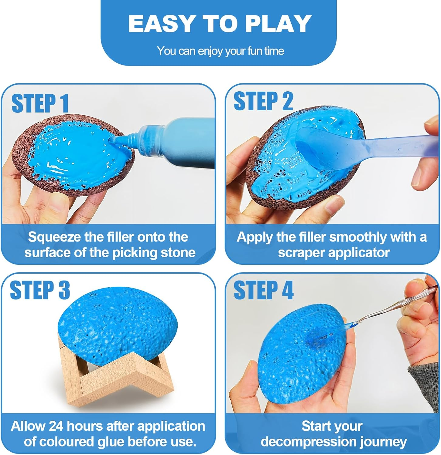 11Pcs Pick and Peel Stone Kit, Skin Picking Fidget Toys, Fidget Picking Stone Kit for Anxiety Relief, Pick Peel Calming Stone, Adult Fidget Toys, Picky Pad Stone, Picking Rock Gifts for Adults&hellip; image number 4