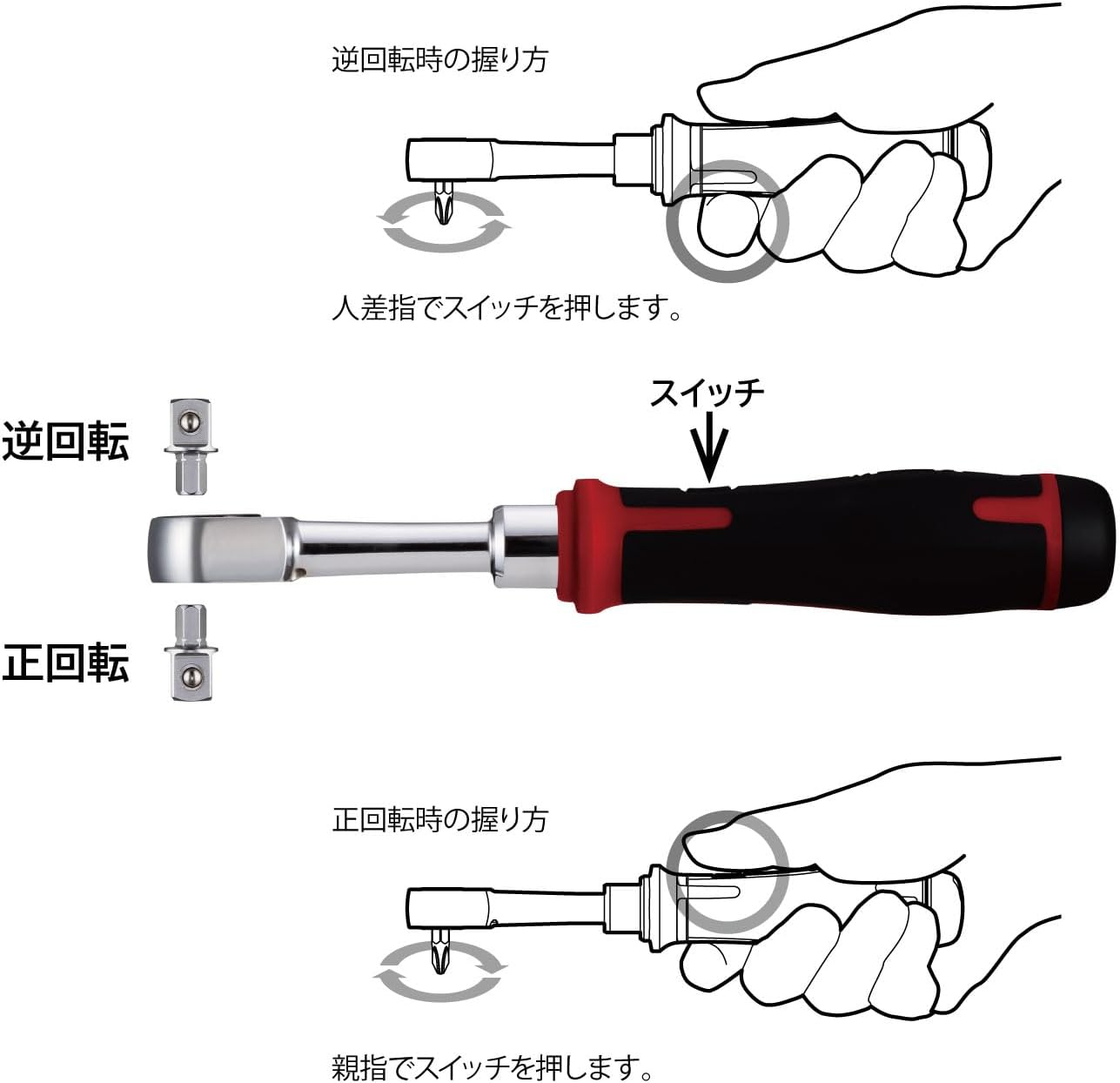 Vessel 400ER3 Cordless Electric Slim Ratchet image number 2