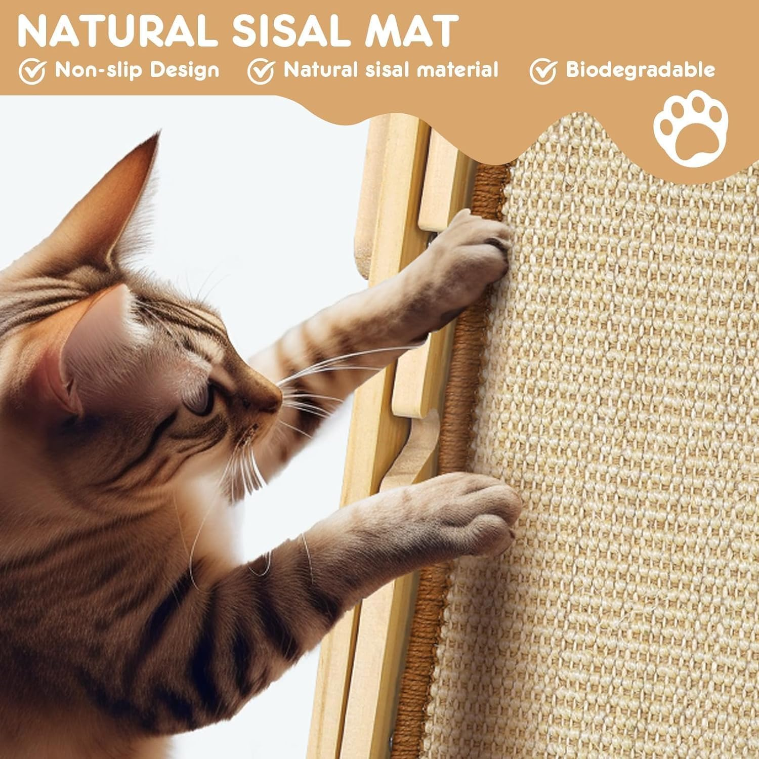 Biubiu Deluxe Cat Scratching Chair &ndash; Sisal Mat, Three Adjustable Heights and Durable Sisal Pad, Providing Ultimate Comfort and Furniture Protection for Your Feline image number 1