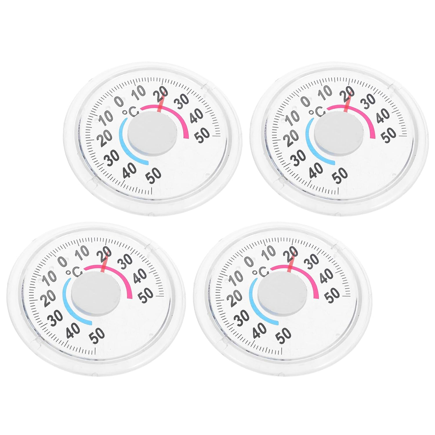 4Pcs Plastic Door Window Thermometers Accurate Indoor Outdoor Temperature Gauge Easy-Read Pointer Design Compact Weather Monitor for Home Garden Use image number 6