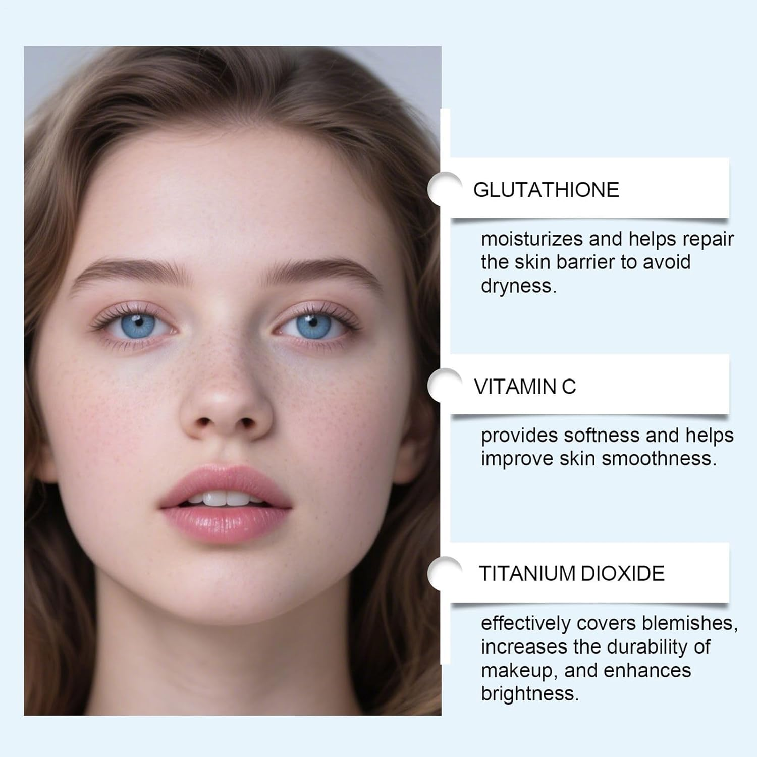 Cushion Foundation - Moisturizing Foundation Air Cushion Long-Lasting - Brightening Makeup Concealing Cream for School Traveling Party Business Trip Camping - Natural image number 2