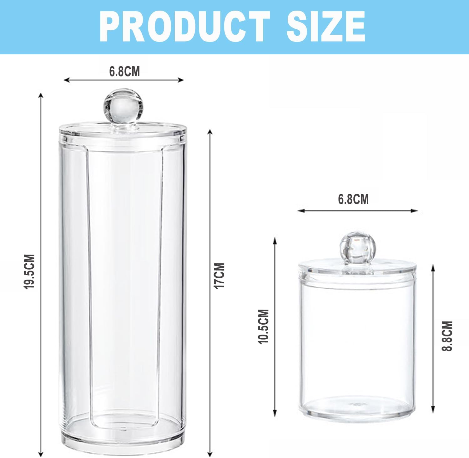 BEANPRECOY Cotton Pad Holder Makeup Pads Container Organizer Holder Cotton Pad Storage Organizer with Lid Cotton Pads Holder Acrylic Makeup Pads Container Organizer, for Cotton Balls Swabs Cotton Pa