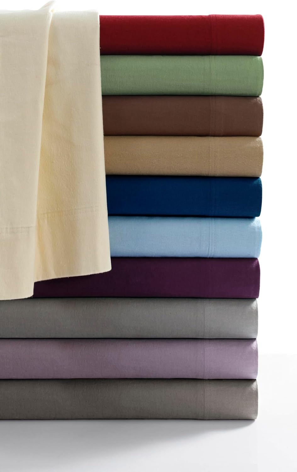 Tribeca Living King Luxury Solid Flannel Generous Size Flat Sheet, Chocolate image number 3