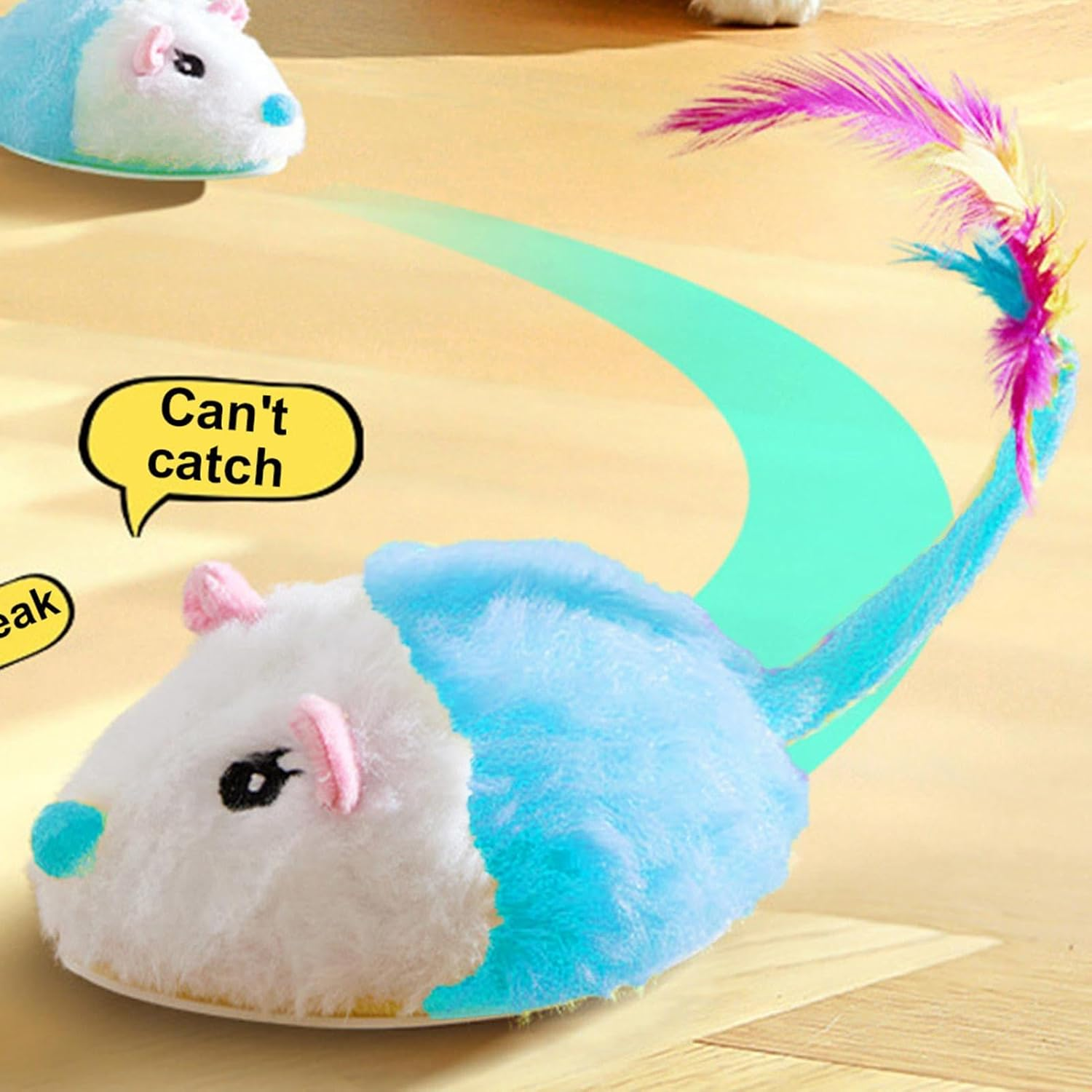 Shurzzesj Cat Mouse Toys,Cat Toys Squeaky Moving Mouse - Electric Fun with Automatic Moving Mouse - Cat Pet Toy, image number 4