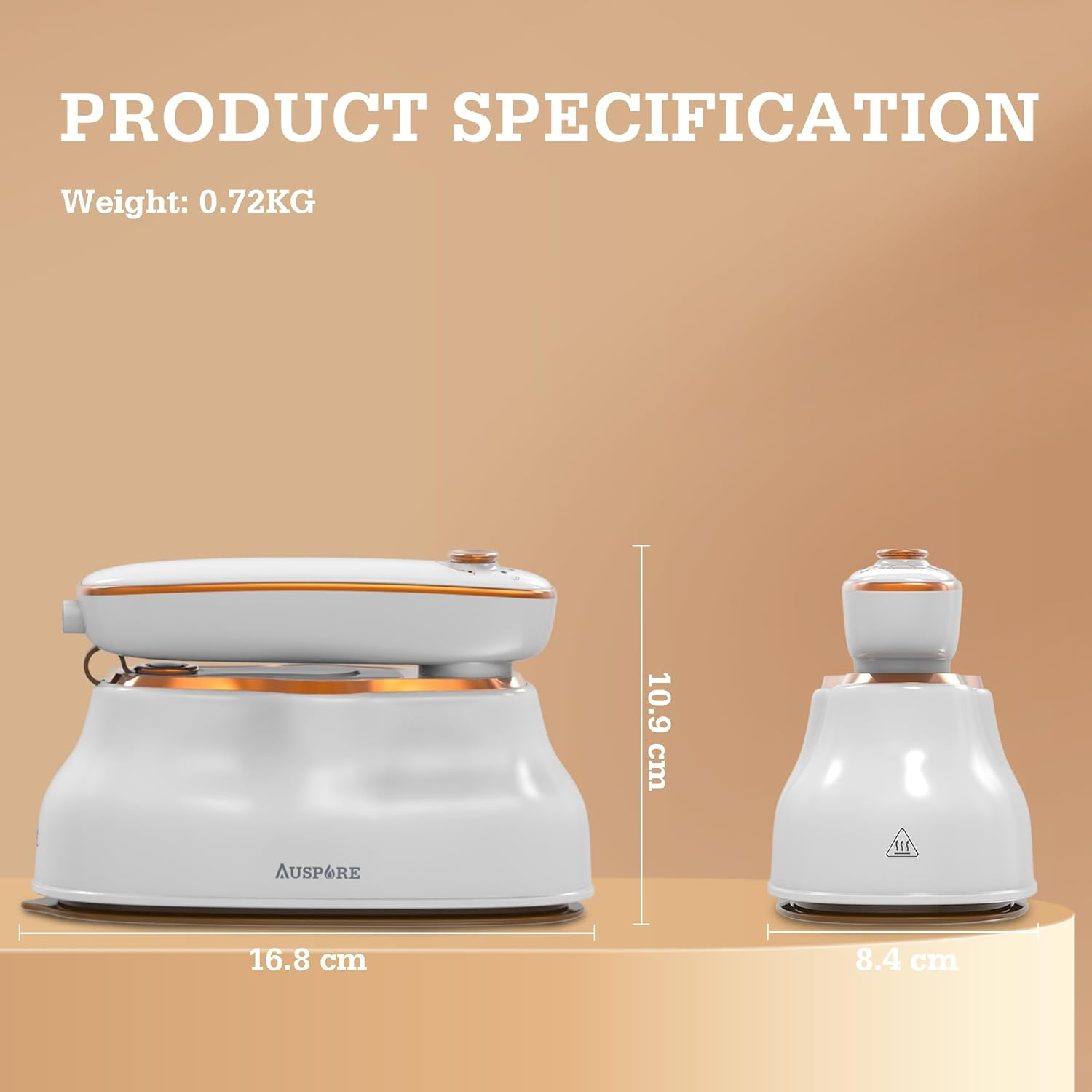 AUSPURE Garment Steamer, 2-In-1 Iron & Clothes Hand Steamer, With, 200Ml Water Tank, 3 Steam Levels, 22G/Min High Steam Output, 1430W, 20Sec Fast Heat-Up, Powerful Wrinkle Removal image number 3