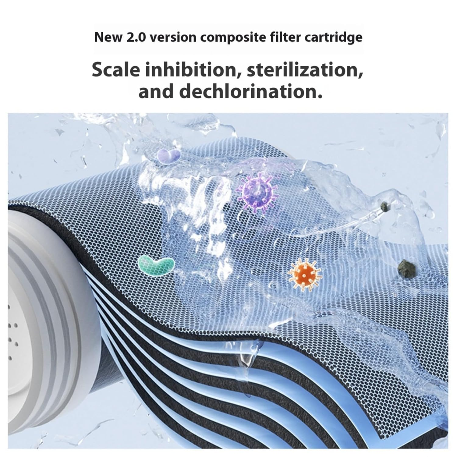 Water Filter for Sink Faucet, Upgraded Faucet Mount Water Filtration System with UV Light and Real-Time Filter Life Indicator, Reduces Lead Chlorine, Heavy Metals(Three Filters) image number 3