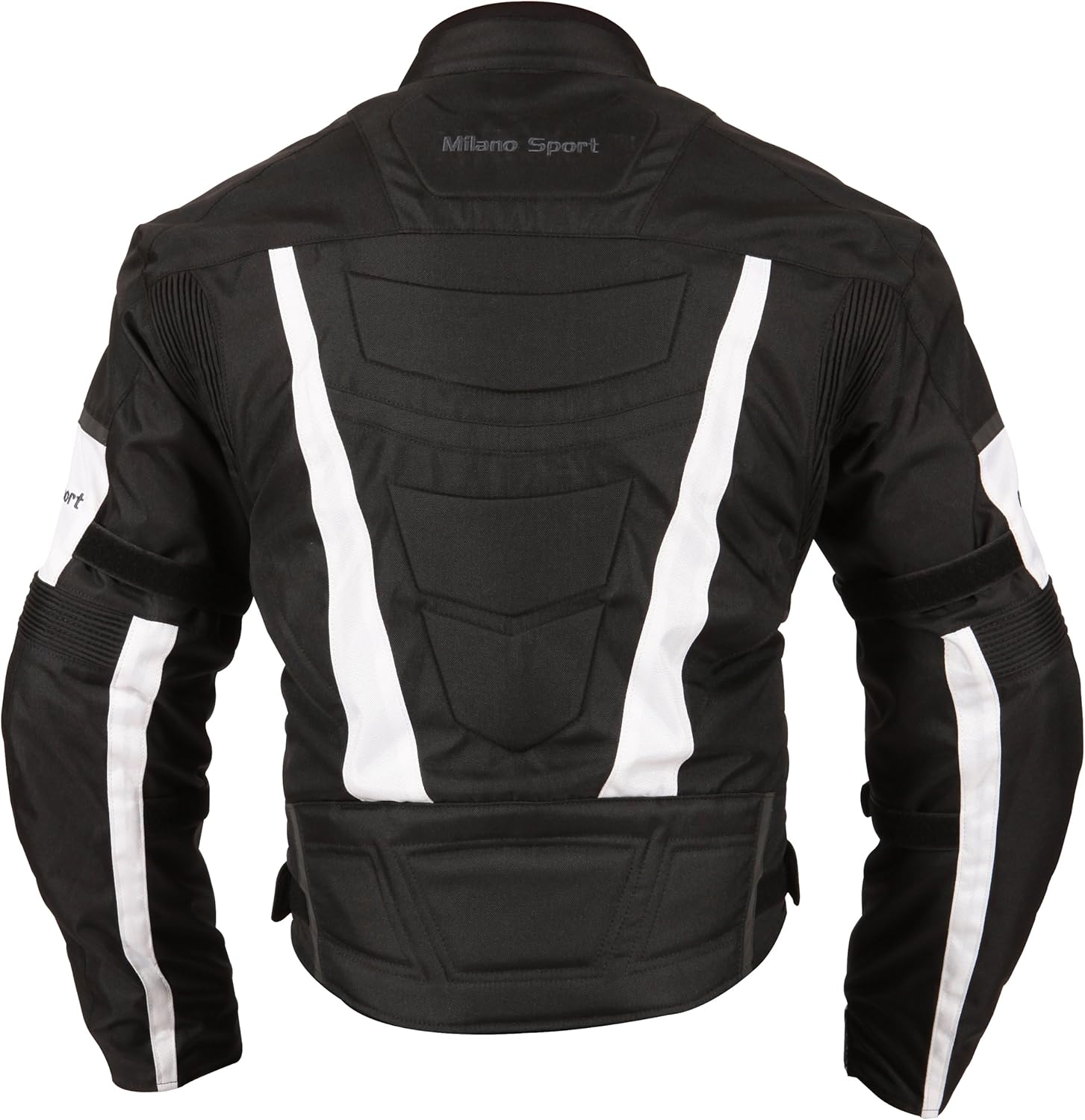 Milano Sport Gamma Motorcycle Jacket with White Accent (Black, Large) image number 5