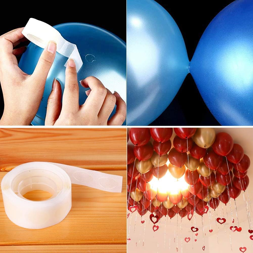 12Rolls Clear Balloon Glue Point, Removable Adhesive Double Sided Dots of Glue Tape,For Craft Scrapbook Birthday Christmas Wedding Decoration(1200 Pcs) image number 4