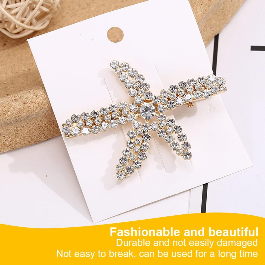 OUDQFCJ Pack of 6 Starfish Hair Clips, Beach Starfish Hairpin Girls Flower Girl Accessories, Pearl Hair Clips, Elegant Hair Accessories for Women, Girls, Party, Birthday, Gift, Wedding image number 4