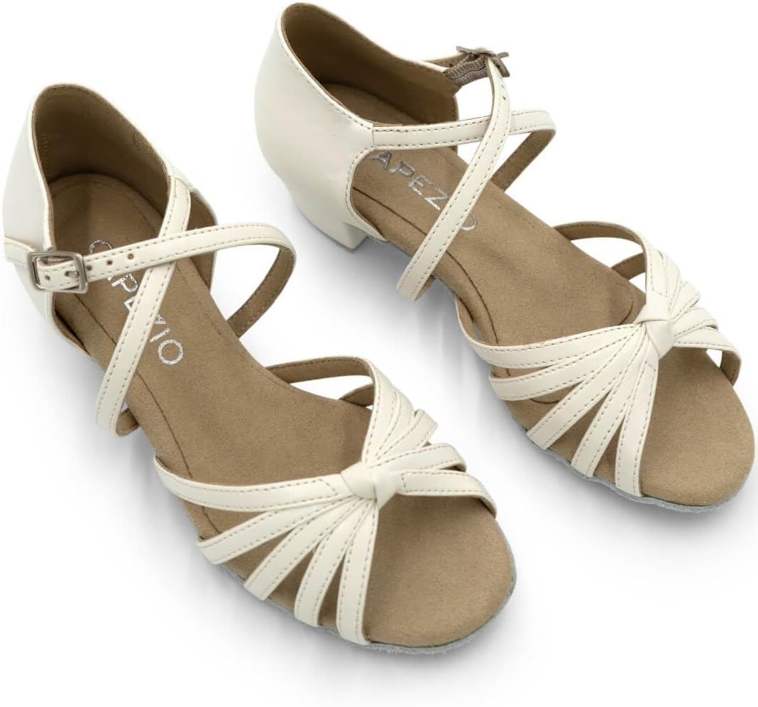 Capezio Valentina Ballroom Shoe - Girls, White, 11 W