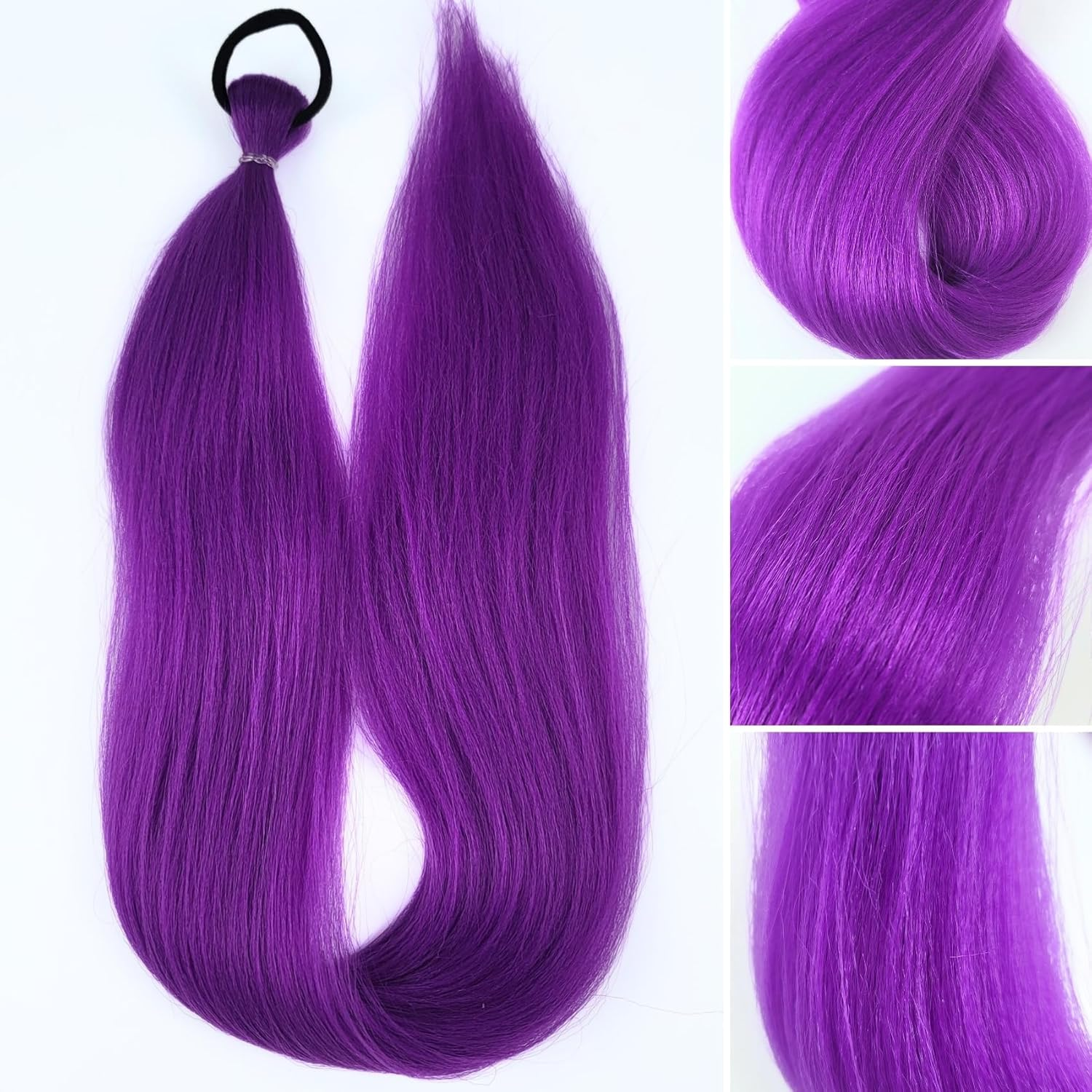 Purple Braiding Hair, 2PCS Purple Hair Extensions for Braiding, 26 Inch Anime Character Cosplay Wig Purples Hair Braids Pre Stretched, Fancy Dress Wig Costume Accessories, for Kids & Adults image number 3