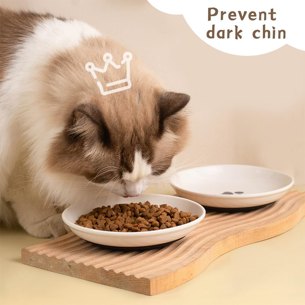 6 Packs Cat Food Bowl, Wide and Shallow Dishes, Non Slip Silicone Bottom, Blending Practicality with Pet Friendly Design, anti Whisker Fatigue Cats Bowl Set for Indoor Cats, Small Dogs image number 1